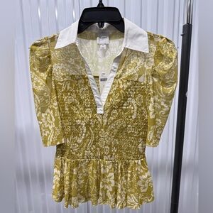 Maeve Yellow Floral Dress with White Collar